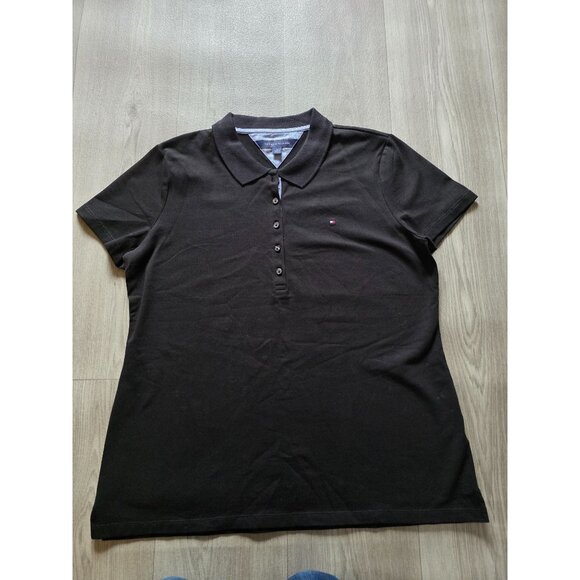 Tommy Hilfiger Black Polo Shirt XL Cotton Blend Short Sleeve New - Picture 2 of 6
